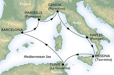 MEDELHAVET - Italien,  Tunisien,  Spanien,  Frankrike