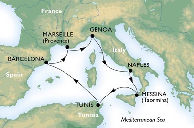 MEDELHAVET - Italien,  Tunisien,  Spanien,  Frankrike