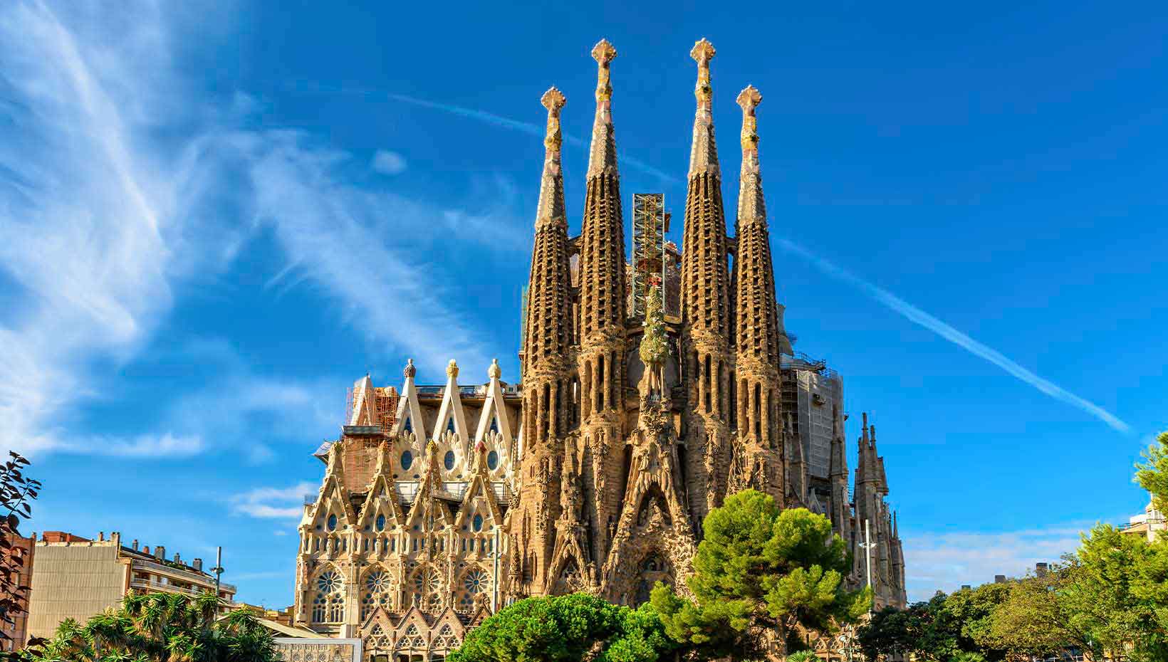 Sagrada Família basilica under a clear blue sky in Barcelona, Spain | MSC Cruises Sagrada Família basilica under a clear blue sky in Barcelona, Spain | MSC Cruises