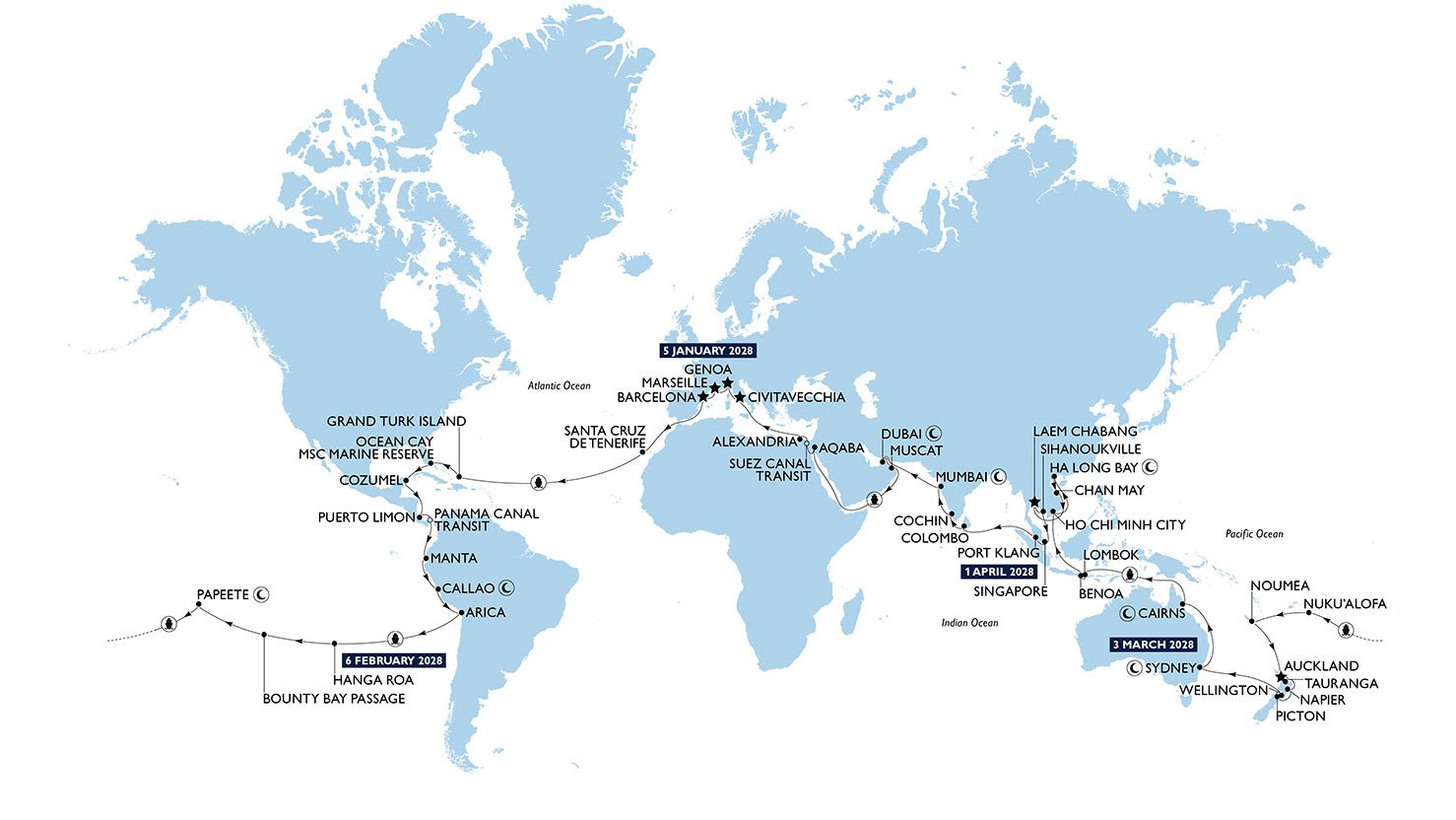 MSC World Cruise 2028 | MSC Cruises