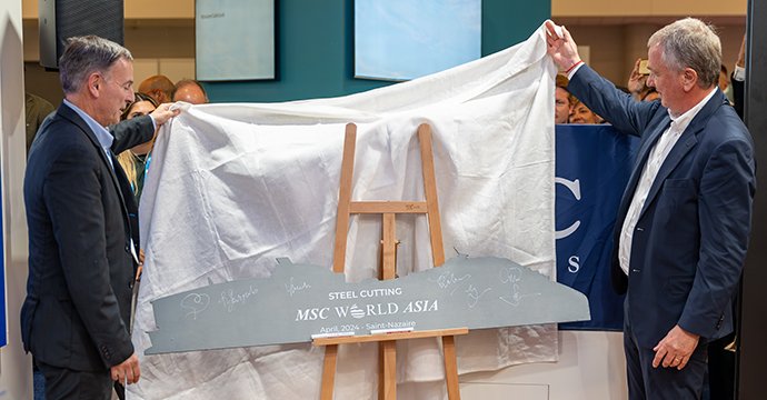 Pierfrancesco Vago and Laurent Castaing reveal the name of MSC World Asia |MSC Cruises