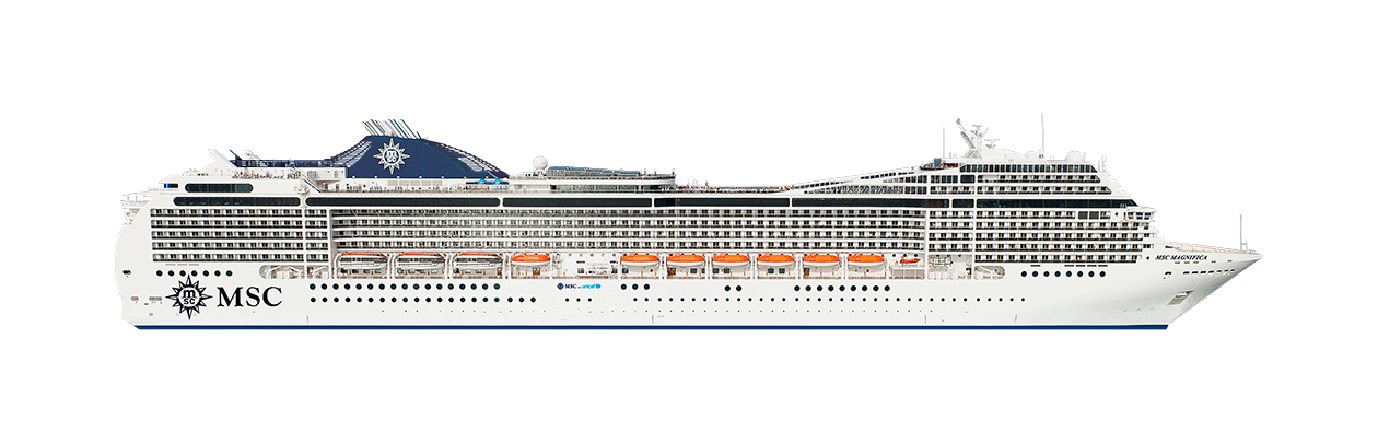 A large MSC cruise ship with multiple decks and lifeboats on display | MSC Cruises A large MSC cruise ship with multiple decks and lifeboats on display | MSC Cruises