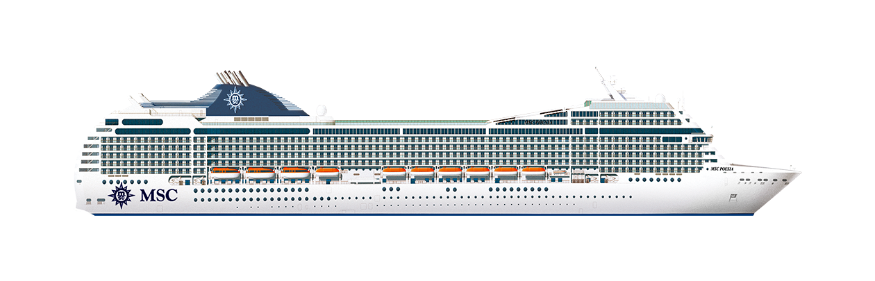 A detailed side view of an MSC cruise ship showcasing its modern design | MSC Cruises A detailed side view of an MSC cruise ship showcasing its modern design | MSC Cruises