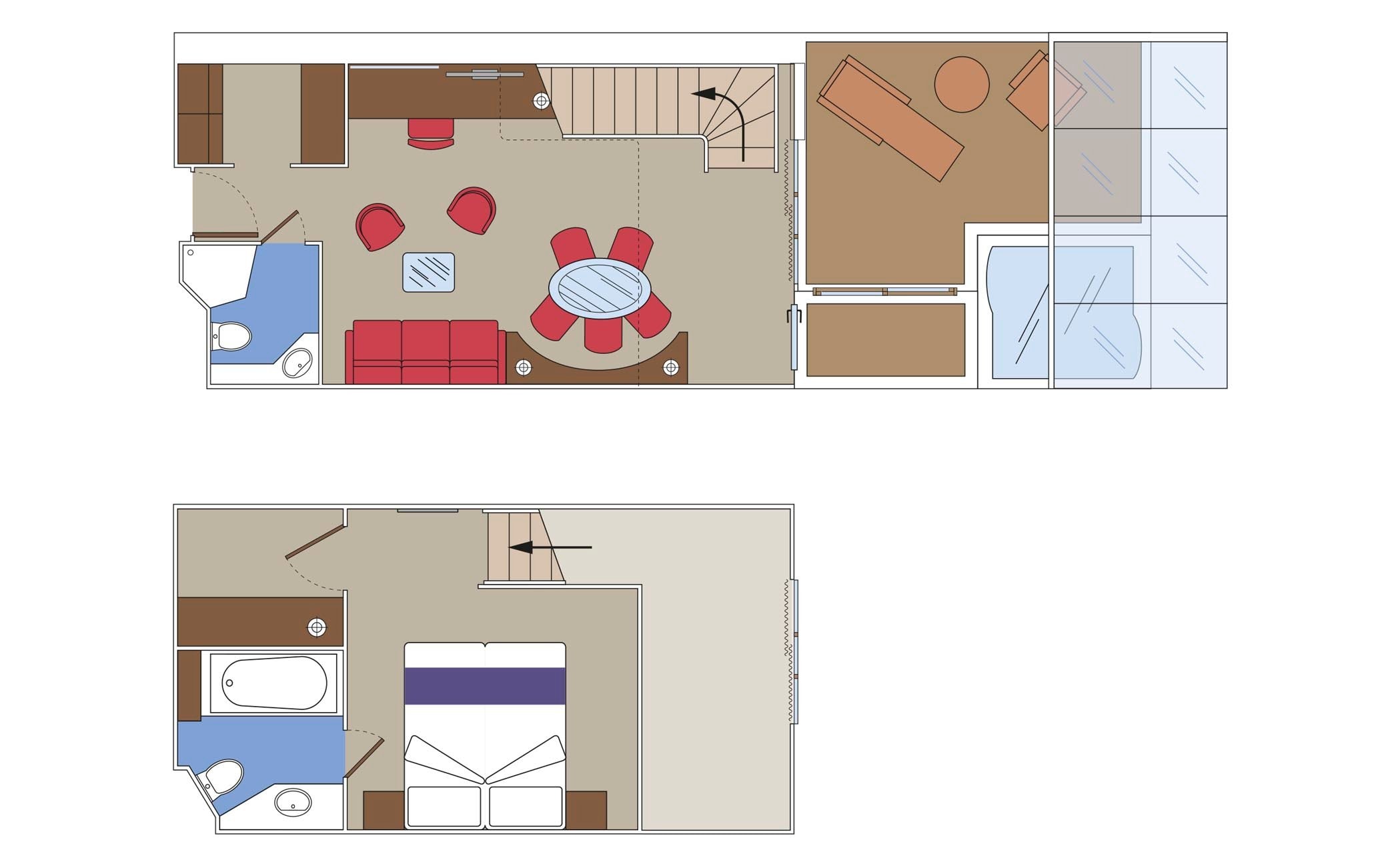 MSC Grandiosa Cabin: Duplex Suite 08 2d MSC Grandiosa Cabin: Duplex Suite 08 2d