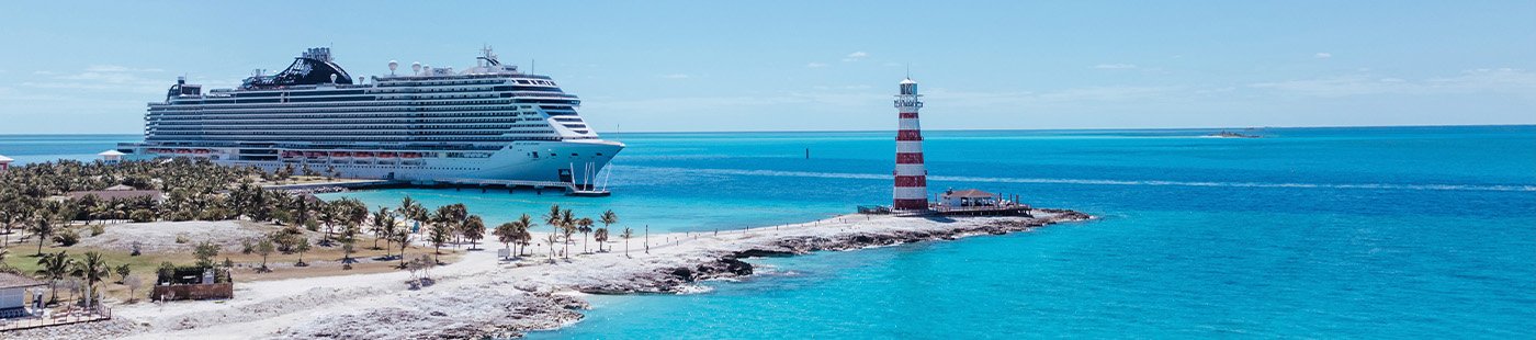 Cruises in the Caribbean, MSC Ocean Cay Marine Reserve, cruise ship at beach | MSC Cruises