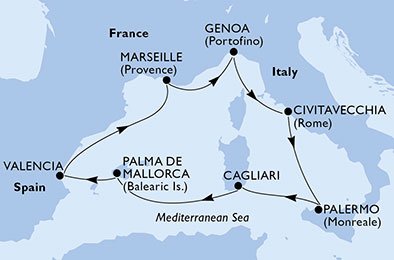 Italien, Spanien, Frankrike