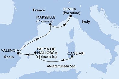 Italien, Spanien, Frankrike