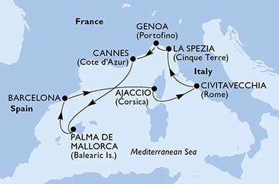 Italien, Frankrike, Spanien
