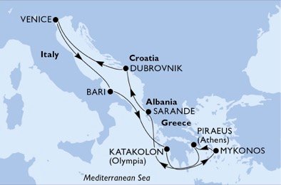 Italien, Grekland, Albanien, Kroatien