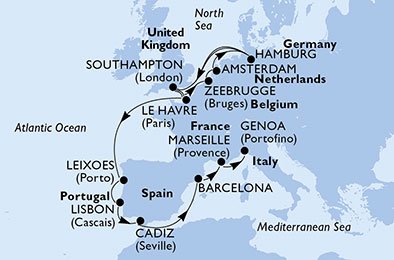 Tyskland, England, Frankrike, Belgien, Holland, Portugal, Spanien, Italien