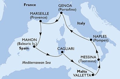 Italien, Malta, Frankrike, Spanien
