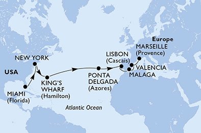 USA, Bermuda, Portugal, Spanien, Frankrike