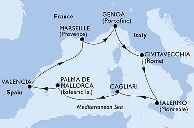 Italien, Spanien, Frankrike