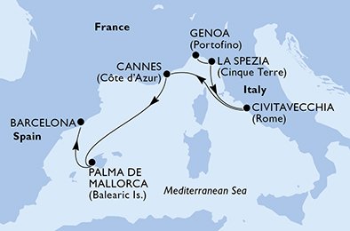 Italien, Frankrike, Spanien
