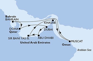 Förenade Arabemiraten, Oman, Bahrain, Qatar