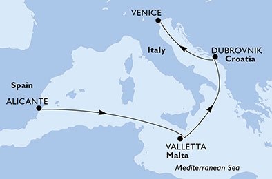 Spanien, Malta, Kroatien, Italien