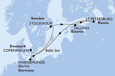 Tyskland, Sverige, Estland, Ryssland, Danmark