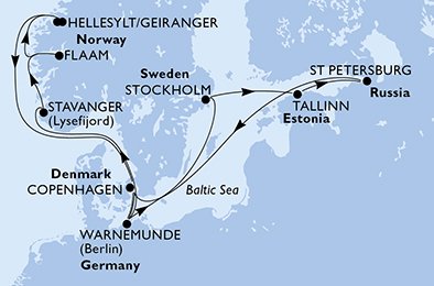 Tyskland, Sverige, Estland, Ryssland, Danmark, Norge