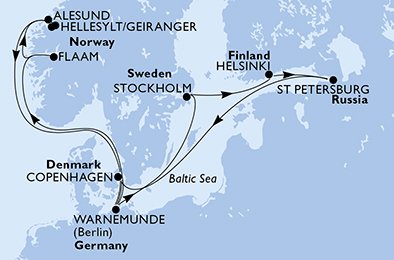 Danmark, Tyskland, Sverige, Finland, Ryssland, Norge