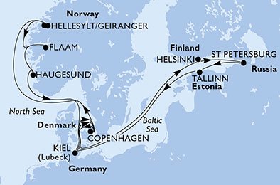 Danmark, Finland, Ryssland, Estland, Tyskland, Norge