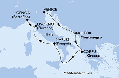 Italien, Montenegro, Grekland
