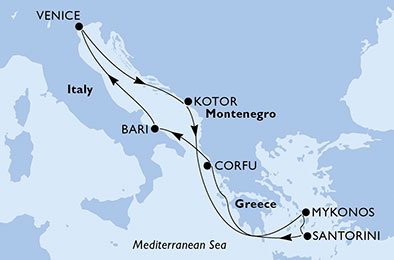 Italien, Montenegro, Grekland