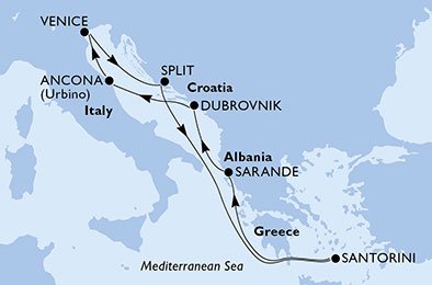 Italien, Kroatien, Grekland, Albanien