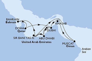 Förenade Arabemiraten, Oman, Bahrain, Qatar