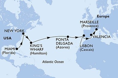 USA, Bermuda, Portugal, Spanien, Frankrike