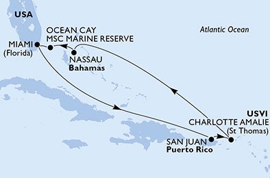USA, Puerto Rico, Virgin Islands (U.S.), Bahamas