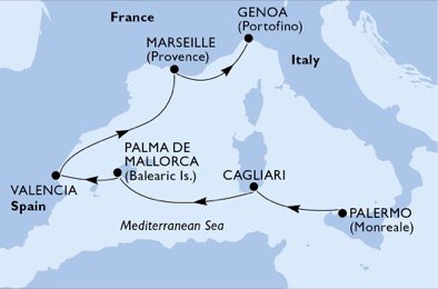 Italien, Spanien, Frankrike