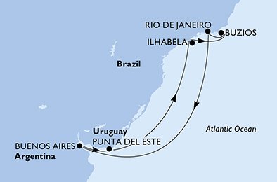 Argentina, Uruguay, Brasilien