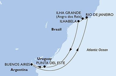 Argentina, Brasilien, Uruguay