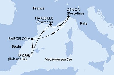 Frankrike, Spanien, Italien