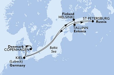 Tyskland, Danmark, Finland, Estland, Ryssland