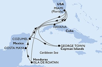 USA, Honduras, Mexiko, Kuba, Cayman Islands