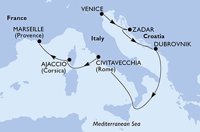 Italien, Kroatien, Frankrike