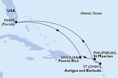 USA, Puerto Rico, St. Maarten, Antigua och Barbuda