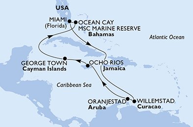 USA, Aruba, Jamaica, Cayman Islands, Bahamas