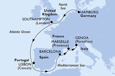 Tyskland, England, Portugal, Spanien, Frankrike, Italien
