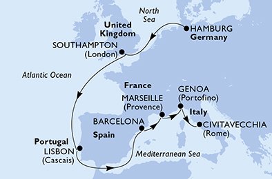 Tyskland, England, Portugal, Spanien, Frankrike, Italien