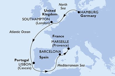 Tyskland, England, Portugal, Spanien, Frankrike