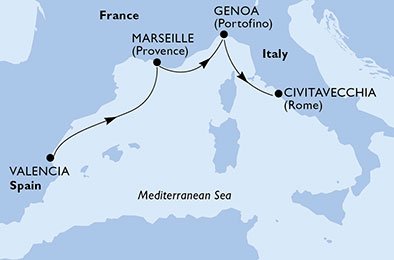 Spanien, Frankrike, Italien
