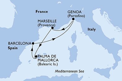 Italien, Frankrike, Spanien
