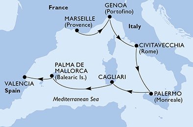Frankrike, Italien, Spanien