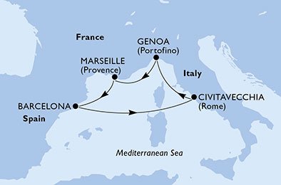 Spanien, Italien, Frankrike