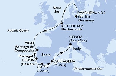 Tyskland, Holland, Spanien, Portugal, Italien