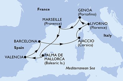 Italien, Frankrike, Spanien