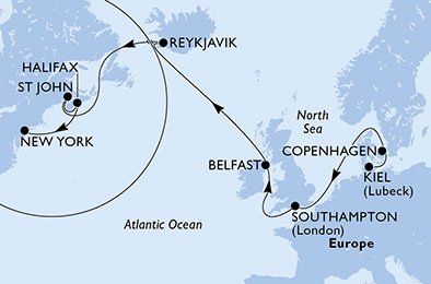 Tyskland, Danmark, England, Island, Kanada, USA