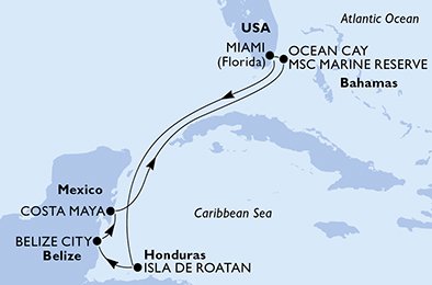 USA, Honduras, Belize, Mexiko, Bahamas